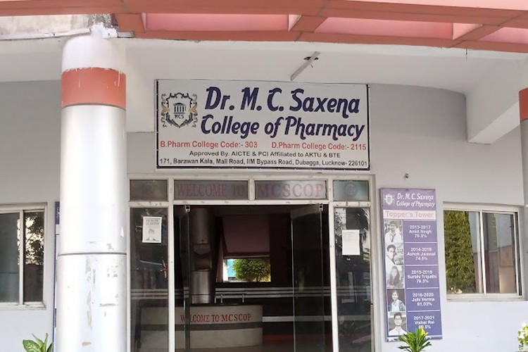 Dr MC Saxena College of Pharmacy, Lucknow