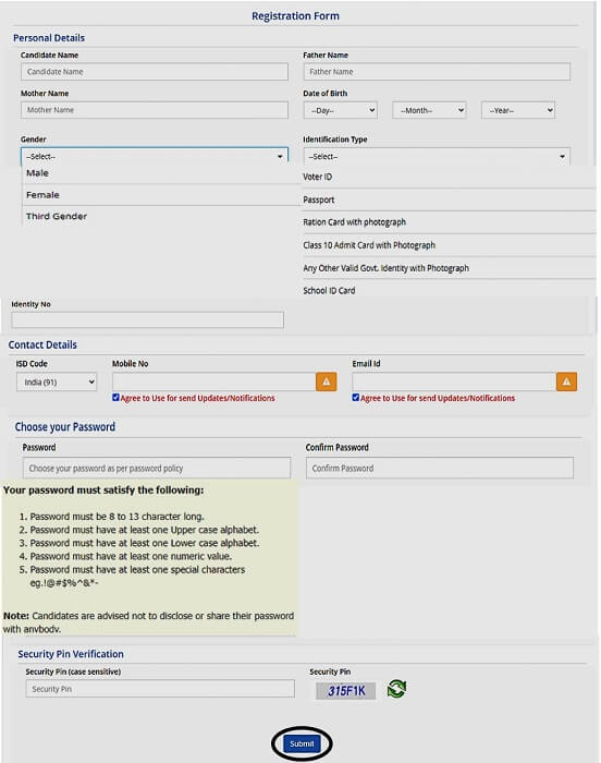 WBJEE Registration Form