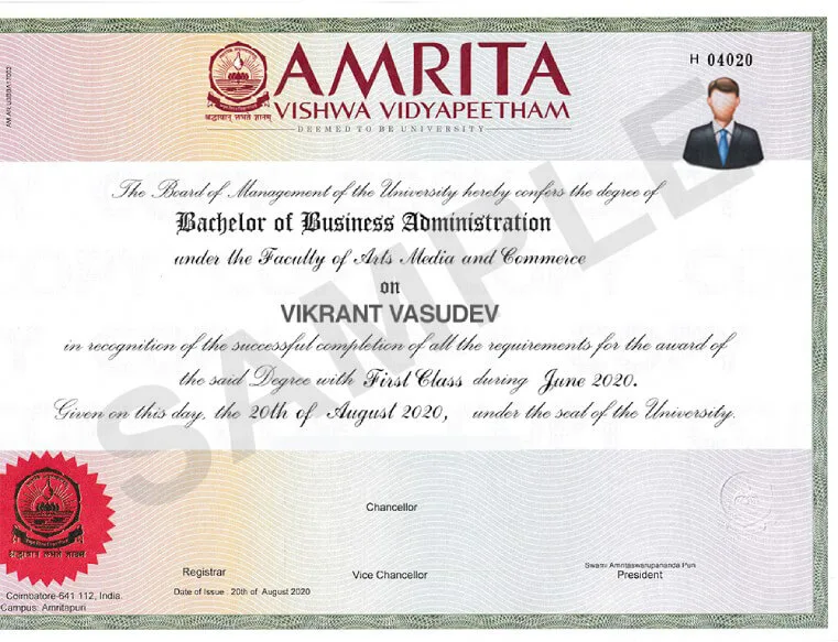 amrita-university-online-bba-certificate
