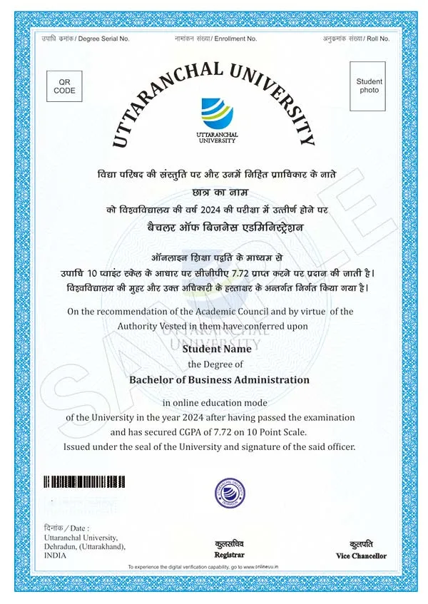 Uttaranchal University Online MBA Certificate