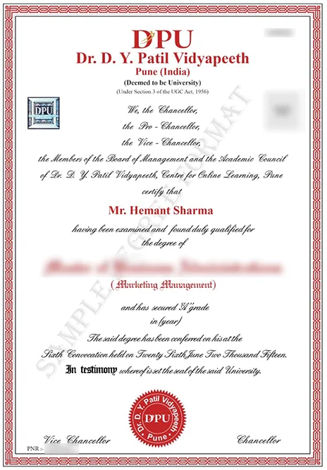 dy-patil-online-bba-sample-certificate